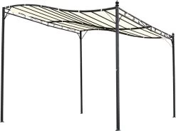 Outsunny Pergola Partytent Paviljoen Overkapping Tent Metaal Crème 297x297 Cm 84C-038 -Tuinmeubel Verkoop 1200x896 1