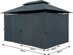 Casaria Paviljoen Topas 3x4m - UV-bescherming 50+ - Antraciet -Tuinmeubel Verkoop 1200x898 3