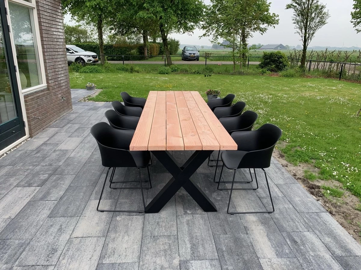 Tuintafel Douglas 300 Cm X 90 Cm | Stalen Poten | 8-10 Personen | DuuMaa 6 Tuintafel Douglas 300 Cm X 90 Cm | Stalen Poten | 8-10 Personen | DuuMaa - Afbeelding 4