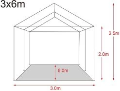MaxxGarden Partytent - Paviljoen - 3x6m - Incl. Zijwanden - Waterdicht - Antraciet -Tuinmeubel Verkoop 1200x902 4