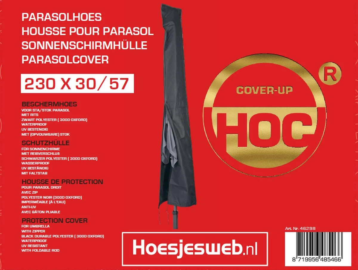 Parasolhoes - Hoes Ronde Stokparasol T/m ø 4m - Hoes Vierkante Stokparasol 3mx3m - Zware Dikke Kwaliteit 13 Parasolhoes - Hoes Ronde Stokparasol T/m ø 4m - Hoes Vierkante Stokparasol 3mx3m - Zware Dikke Kwaliteit - Afbeelding 11