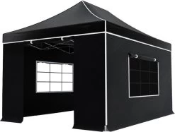 Easy Up 3x4,5m Zwart Luxe Partytent Opvouwbaar