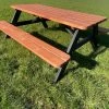 Goedkopepicknicktafels.nl | Zwart Bruine XL Picknicktafel Bruno | Tuintafel 6 Persoons | Bruin Zwart Gespoten Gedroogd Grenen Hout!
