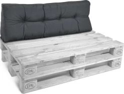 Beautissu Style – Palletkussen Set – 1x Zitkussen 120x80 Cm & 1x Rugkussen 120x40 Cm – Graphiet Grijs -Tuinmeubel Verkoop 1200x913 3