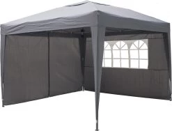 Garden Royal Partytent 3x3m Easy Up Grijs Met 2 Zijwanden