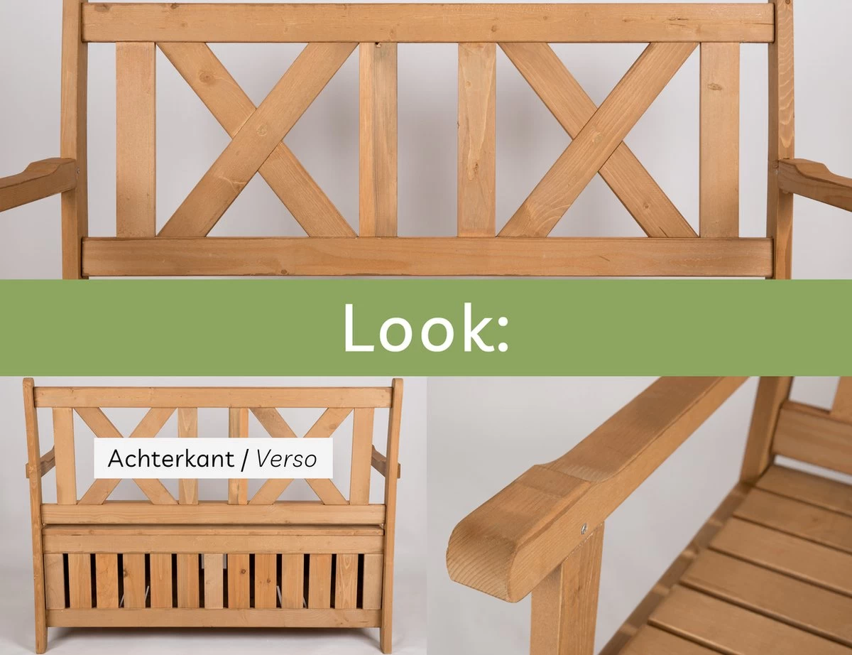 Needs&wants® Houten Tuinbank Met Opbergruimte, 2-zits Kistbank Houten Klassieke Bank Opslag, Grote Tuinopbergbank Van Massief Hout Weerbestendig Voor Buiten Tuin, Balkon, Terras, 115x61x85 Cm, Donker-bruin 6 Needs&wants® Houten Tuinbank Met Opbergruimte, 2-zits Kistbank Houten Klassieke Bank Opslag, Grote Tuinopbergbank Van Massief Hout Weerbestendig Voor Buiten Tuin, Balkon, Terras, 115x61x85 Cm, Donker-bruin - Afbeelding 4