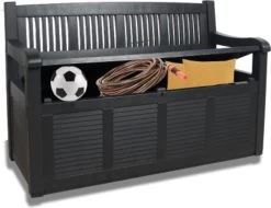 Merkloos Opbergbank Van Kunststof | 130 X 60 Cm | Antraciet -Tuinmeubel Verkoop 1200x923 1