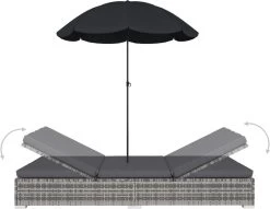 Prolenta Premium - Loungebed Met Parasol Poly Rattan Grijs -Tuinmeubel Verkoop 1200x927 1