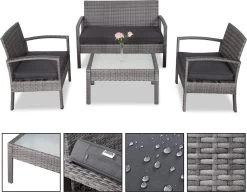 Casaria Polyrattan Loungeset – 2 Stoelen 1 Bank 1 Tafel - Antraciet 20 Casaria Polyrattan Loungeset – 2 Stoelen 1 Bank 1 Tafel - Antraciet -Tuinmeubel Verkoop 1200x931 2