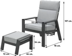 Garden Impressions Max Verstelbare Stoel + Voetenbank -Tuinmeubel Verkoop 1200x933