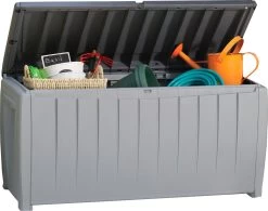 Keter Novel Opbergbox - 340L - 124x55x62.5cm - Grijs -Tuinmeubel Verkoop 1200x948