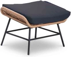 BUITEN Living Dex Wicker Loungestoel Tuin Incl. Wicker Voetenbank | Wicker + Aluminium | Bamboe Antraciet -Tuinmeubel Verkoop 1200x951