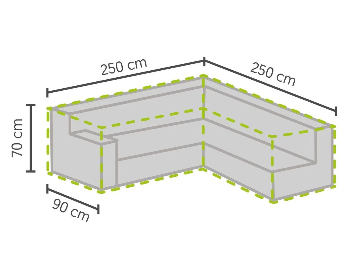 Weersbestendige Beschermhoes Voor Hoekbank | 250/90 X 250/90 X 70 Cm (L-vorm) - Tuinbank / L-Vorm -Waterdicht - Grijs 6 Weersbestendige Beschermhoes Voor Hoekbank | 250/90 X 250/90 X 70 Cm (L-vorm) - Tuinbank / L-Vorm -Waterdicht - Grijs - Afbeelding 4