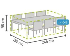 Weersbestendige Beschermhoes Tuinset | 245 X 150 X 95 Cm | Premium | Waterproof | TÜV Rheinland Gecertificeerd | Hoes Voor Tuin | Waterdicht | Solution Dyed (verkleuring Onmogelijk) | Grijs / Antraciet -Tuinmeubel Verkoop 1200x960 8