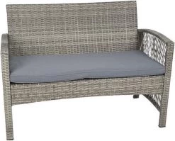 Merkloos Tuin Loungeset Grijs / Bruin - Lounge Set Tuin - Relax Bank - Lounge Bank Tuin - Tuinbank - Loungebank - Tuinset/ Loungebank - Tuinset - Tuinstoel - Loungeset - Rattan Tuinmeubilair - Poly Rotan Tuinmeubelen - Grijs / Bruin -Tuinmeubel Verkoop 1200x965
