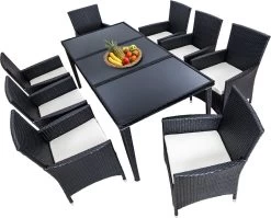 Tectake - Tuinmeubelset - 8 Persoons - Zwart 13 Tectake - Tuinmeubelset - 8 Persoons - Zwart -Tuinmeubel Verkoop 1200x967 2