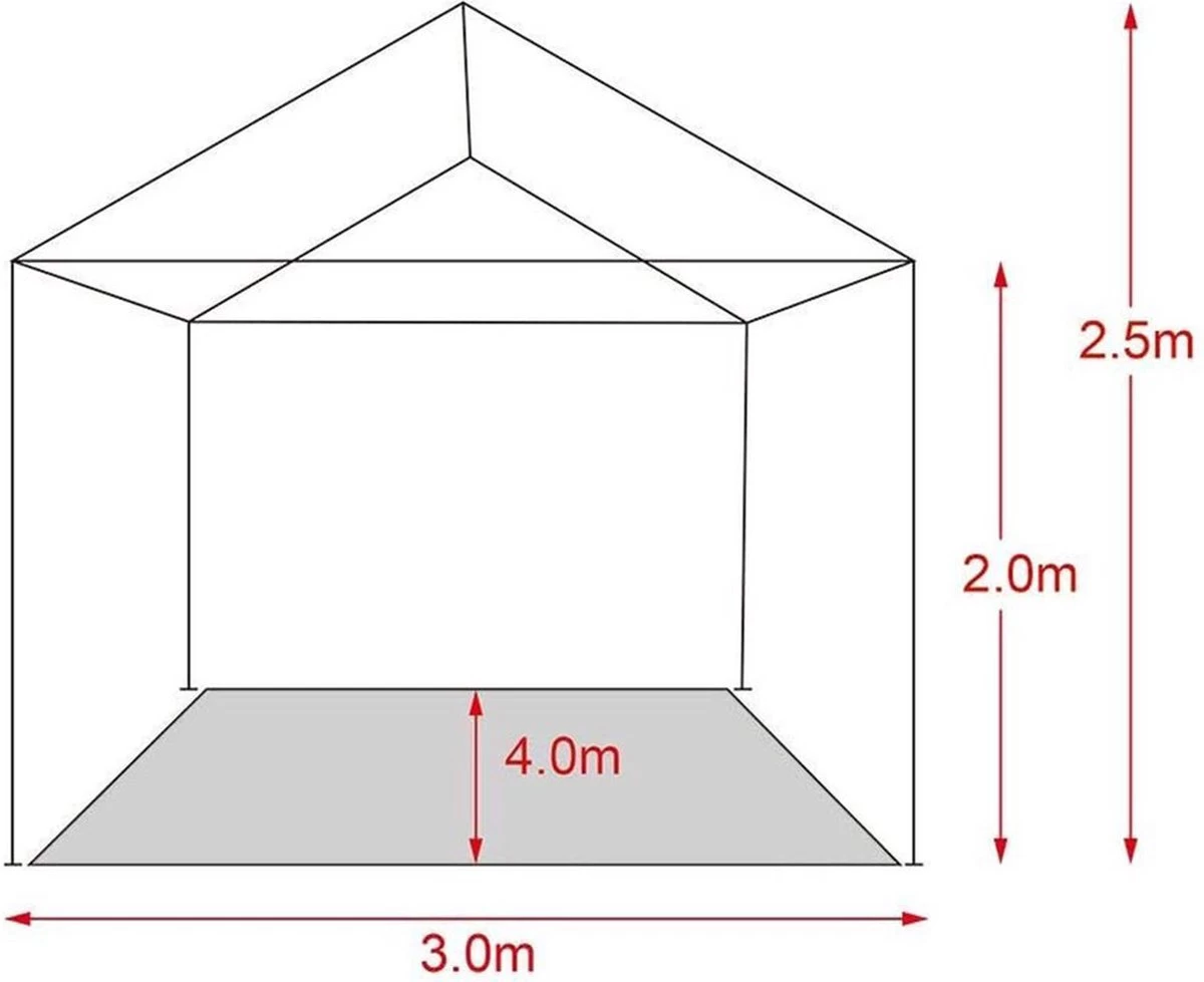 MaxxGarden Partytent - Paviljoen - 3x4m - Incl. Zijwanden - Waterdicht - Antraciet 6 MaxxGarden Partytent - Paviljoen - 3x4m - Incl. Zijwanden - Waterdicht - Antraciet - Afbeelding 4