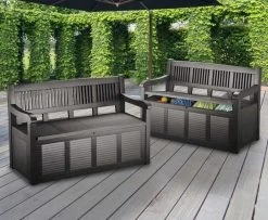 Merkloos Opbergbank Van Kunststof | 130 X 60 Cm | Antraciet -Tuinmeubel Verkoop 1200x988 1