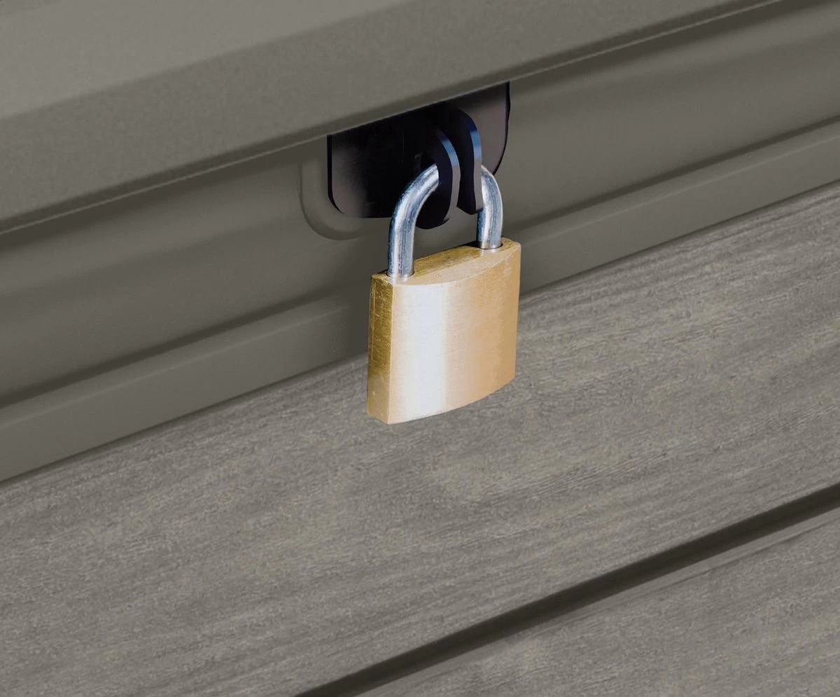 Keter Brushwood Opbergbox - Kussenbox - 455L - 145x69,7x60,3cm - Taupe 4 Keter Brushwood Opbergbox - Kussenbox - 455L - 145x69,7x60,3cm - Taupe - Afbeelding 2