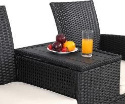 Casaria Tuinbank Polyrattan – 2 Zitter Incl. Tafel & Kussens – Zwart 21 Casaria Tuinbank Polyrattan – 2 Zitter Incl. Tafel & Kussens – Zwart -Tuinmeubel Verkoop 1200x997 3