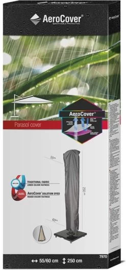 AeroCover Parasolhoes - Zweef Parasols - Grijs - 250x55 Cm (HxB) -Tuinmeubel Verkoop 562x1200