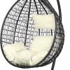 Hangstoel - Ei Stoel - Met Frame - Zwart Beige - Tot 125 Kg -Tuinmeubel Verkoop 596x1200