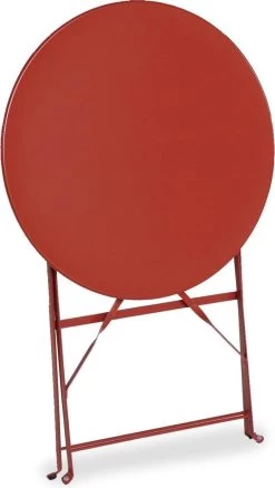Emilia - Ronde Inklapbare Bistrotafel Ø60cm Van Gepoedercoat Staal – Terra Cotta -Tuinmeubel Verkoop 677x1200