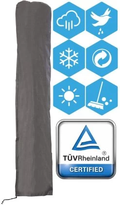 Weersbestendige Parasolhoes - Max. 4 X 4 M - Grijs / Antraciet - Zweefparasol 22 Weersbestendige Parasolhoes - Max. 4 X 4 M - Grijs / Antraciet - Zweefparasol -Tuinmeubel Verkoop 703x1200