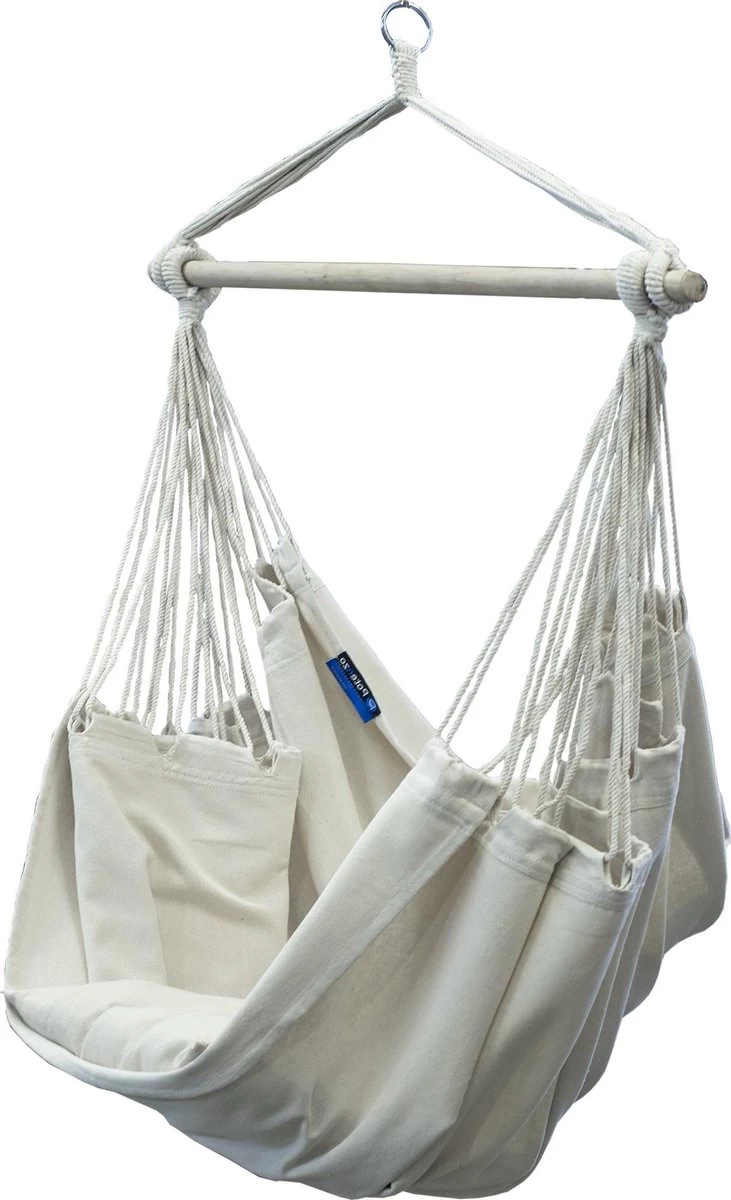Potenza® Hangstoel – RUIM & COMFORTABEL - Binnen Of Buiten - 130x160 Cm - Belastbaar Tot 150 Kg - Incl. Bevestigingset Buiten – Creme 3 Potenza® Hangstoel – RUIM & COMFORTABEL - Binnen Of Buiten - 130x160 Cm - Belastbaar Tot 150 Kg - Incl. Bevestigingset Buiten – Creme