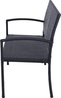 Outsunny Polyrotan Tuinbank 2-zits Parkbank Bank Staal Zwart 867-022 -Tuinmeubel Verkoop 753x1200 2