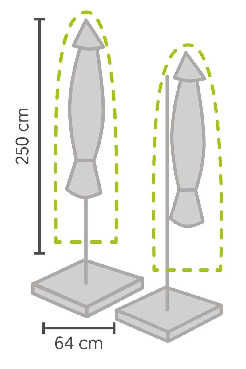Weersbestendige Parasolhoes - Max. 4 X 4 M - Grijs / Antraciet - Zweefparasol 10 Weersbestendige Parasolhoes - Max. 4 X 4 M - Grijs / Antraciet - Zweefparasol - Afbeelding 8
