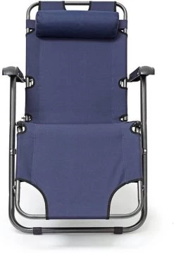 Relaxdays Ligstoel Inklapbaar - Ligbed Met Hoofdsteun - Strandstoel Verstelbaar - Camping - Donkerblauwe -Tuinmeubel Verkoop 823x1200