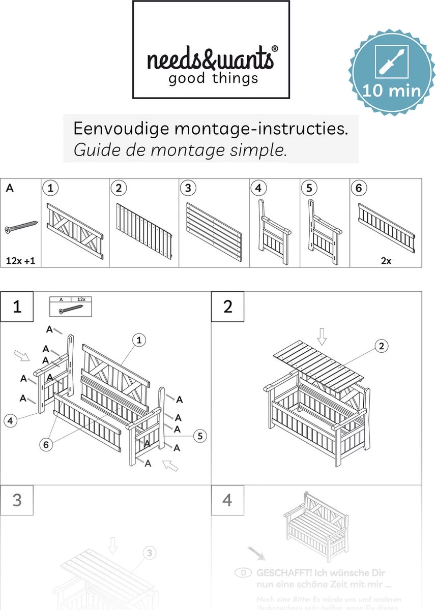 Needs&wants® Houten Tuinbank Met Opbergruimte, 2-zits Kistbank Houten Klassieke Bank Opslag, Grote Tuinopbergbank Van Massief Hout Weerbestendig Voor Buiten Tuin, Balkon, Terras, 115x61x85 Cm, Donker-bruin 11 Needs&wants® Houten Tuinbank Met Opbergruimte, 2-zits Kistbank Houten Klassieke Bank Opslag, Grote Tuinopbergbank Van Massief Hout Weerbestendig Voor Buiten Tuin, Balkon, Terras, 115x61x85 Cm, Donker-bruin - Afbeelding 9