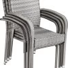 Casaria Polyrattan Tuinstoelen – 4 Stuks Stapelbaar – Grijs -Tuinmeubel Verkoop 870x1200