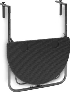 Relaxdays Balkontafel Inklapbaar, Balkon Tafel Rotan, Hangtafel Reling - Zwart -Tuinmeubel Verkoop 919x1200