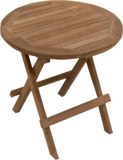Picknicktafel Rond - Bijzettafel Voor Buiten - - Inklapbare Picknicktafel - Kleine Klaptafel Met Handvat - 50cm