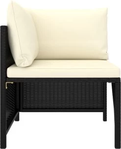 VidaXL 4-delige Loungeset Met Kussens Poly Rattan Zwart -Tuinmeubel Verkoop 977x1200
