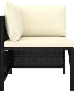 VidaXL 4-delige Loungeset Met Kussens Poly Rattan Zwart -Tuinmeubel Verkoop 979x1200