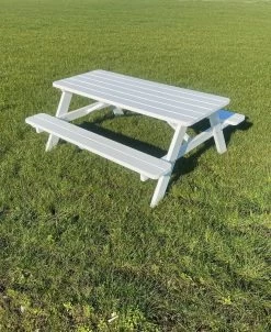 Goedkopepicknicktafels.nl | Witte XL Picknicktafel | Tuintafel 6 Persoons | Wit Gespoten Gedroogd Grenen Hout! -Tuinmeubel Verkoop 980x1200