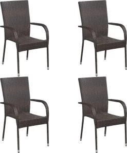 VidaXL 5-delige Tuinset Poly Rattan Bruin -Tuinmeubel Verkoop 995x1200